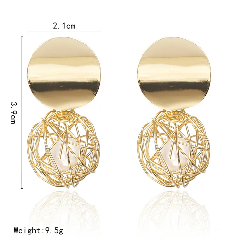 Trendy Geometric Ball Drop Earrings - Fashion Statement Jewelry