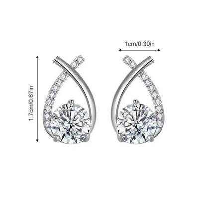 Water Drop Zircon Stud Earrings for Women - Elegant Sparkling Jewelry