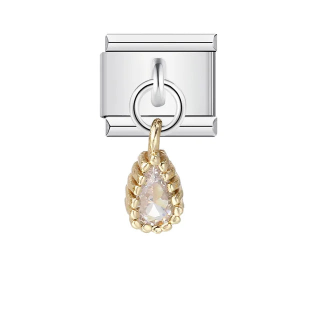 Italian Shell Pearl Charm Bracelet - Cute Personalized Link Chain