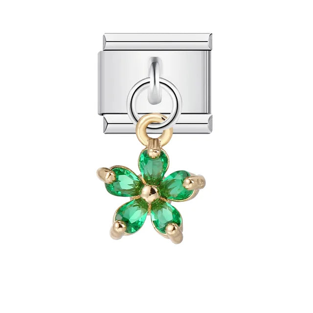 Italian Shell Pearl Charm Bracelet - Cute Personalized Link Chain