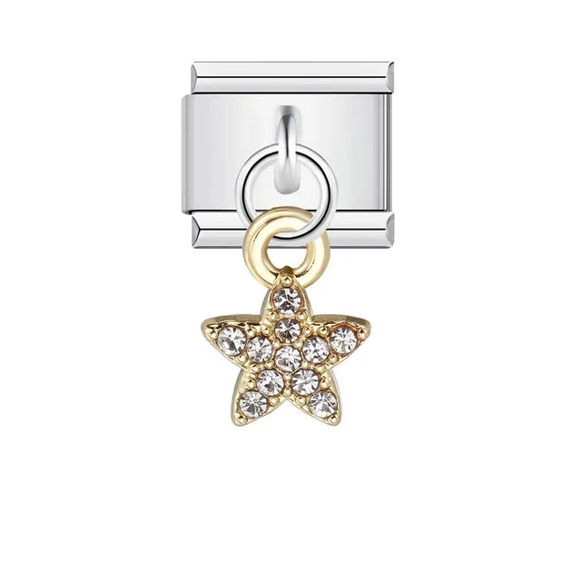 Italian Shell Pearl Charm Bracelet - Cute Personalized Link Chain