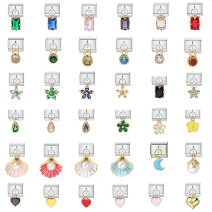 Italian Shell Pearl Charm Bracelet - Cute Personalized Link Chain