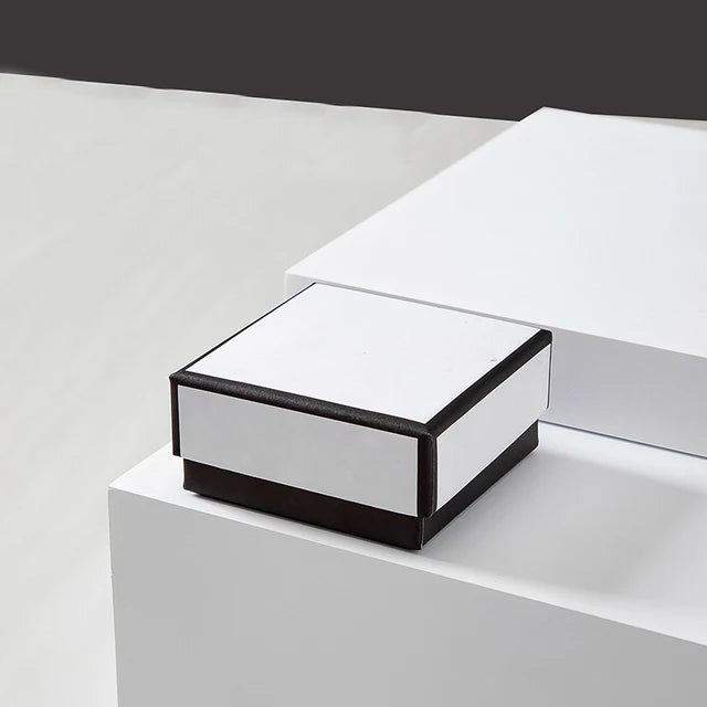 Black & White Jewelry Box - Elegant Display for Rings & Bracelets