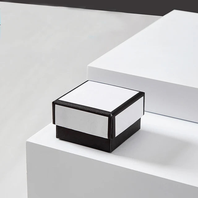 Black & White Jewelry Box - Elegant Display for Rings & Bracelets