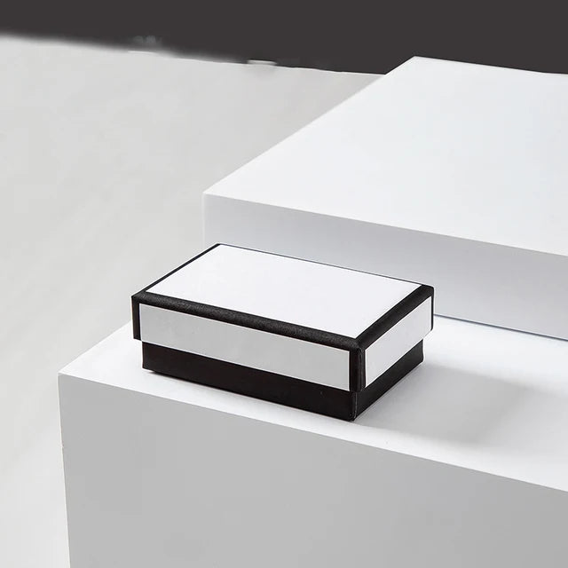 Black & White Jewelry Box - Elegant Display for Rings & Bracelets