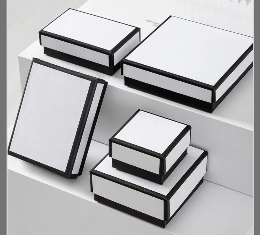 Black & White Jewelry Box - Elegant Display for Rings & Bracelets