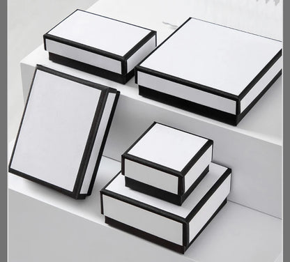 Black & White Jewelry Box - Elegant Display for Rings & Bracelets