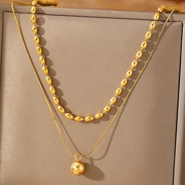 Popular Minimalist Stainless Steel Ball Necklace - Women’s Jewelry