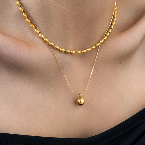 Popular Minimalist Stainless Steel Ball Necklace - Women’s Jewelry