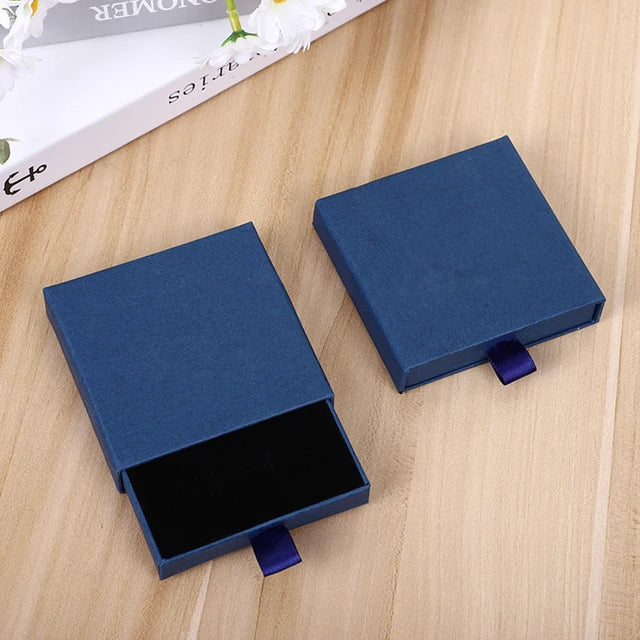 Gift-Ready Jewelry Box – Thick Kraft Paper Drawer - Soft Sponge Lining