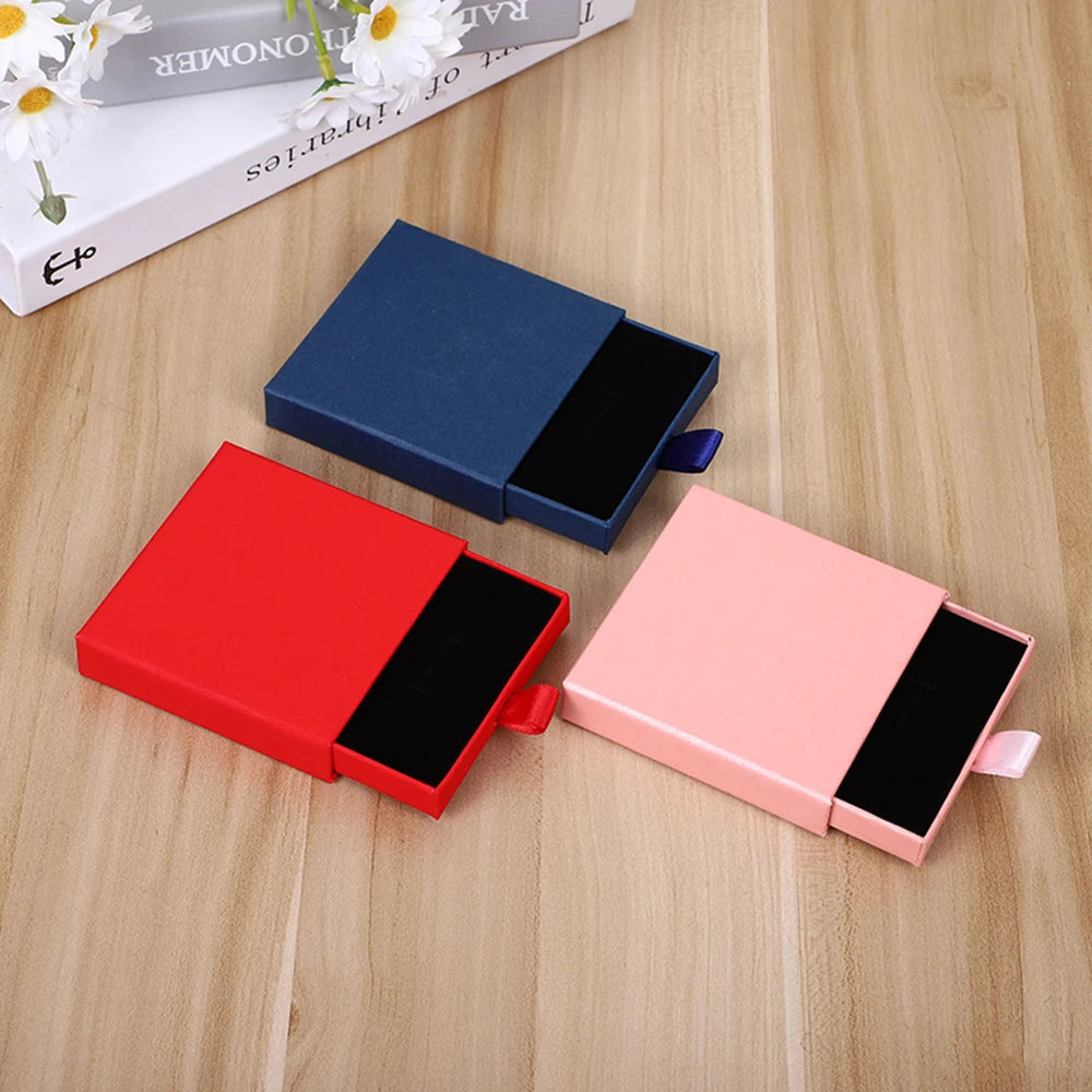 Gift-Ready Jewelry Box – Thick Kraft Paper Drawer - Soft Sponge Lining